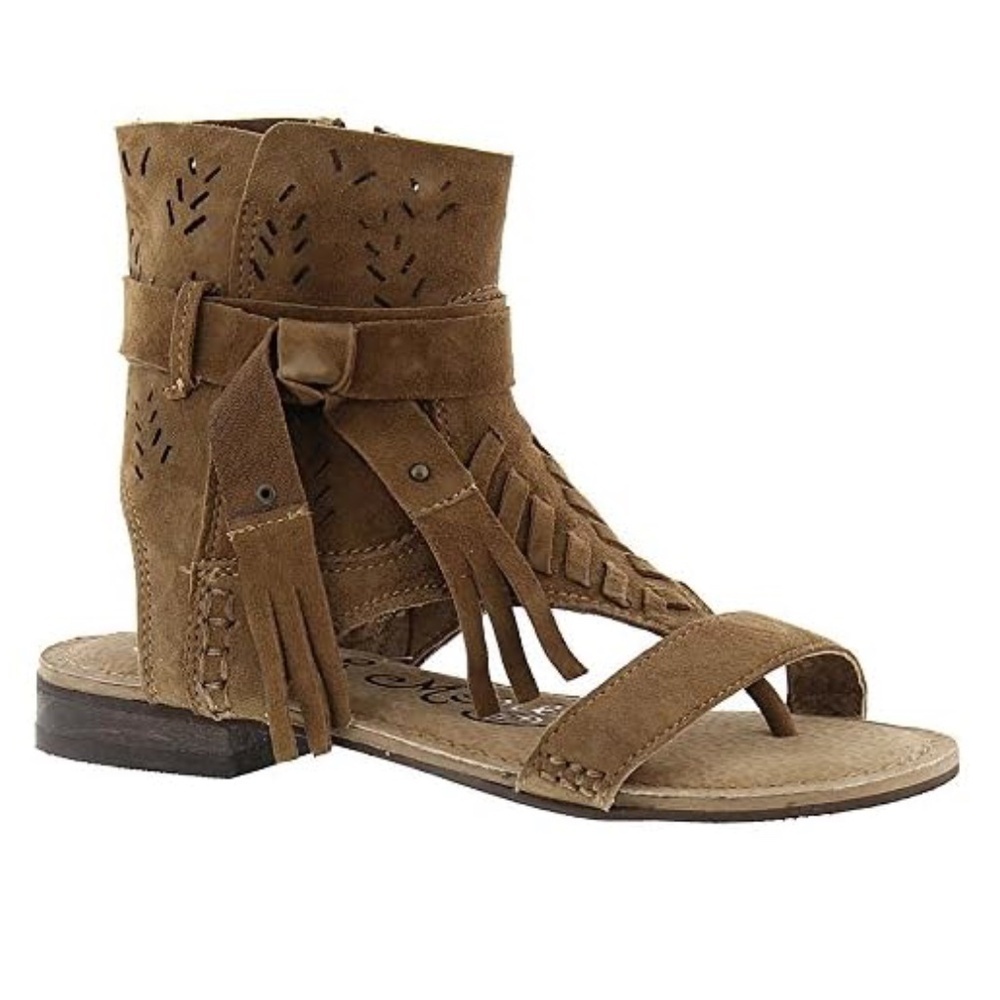 Naughty Monkey Cochise Sandal Tan Olive Green Size 6.5